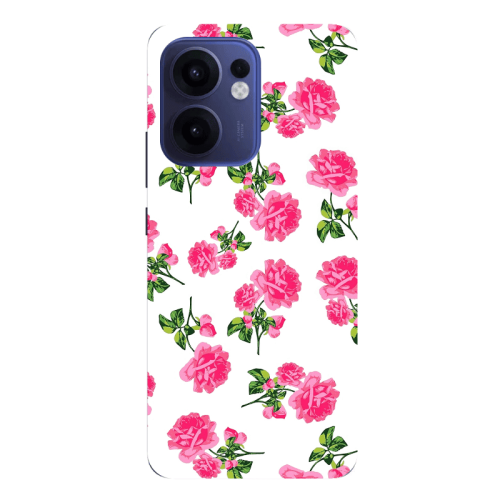 Oppo Reno 13 F Roses White Transparent Silicone TPU Θήκη